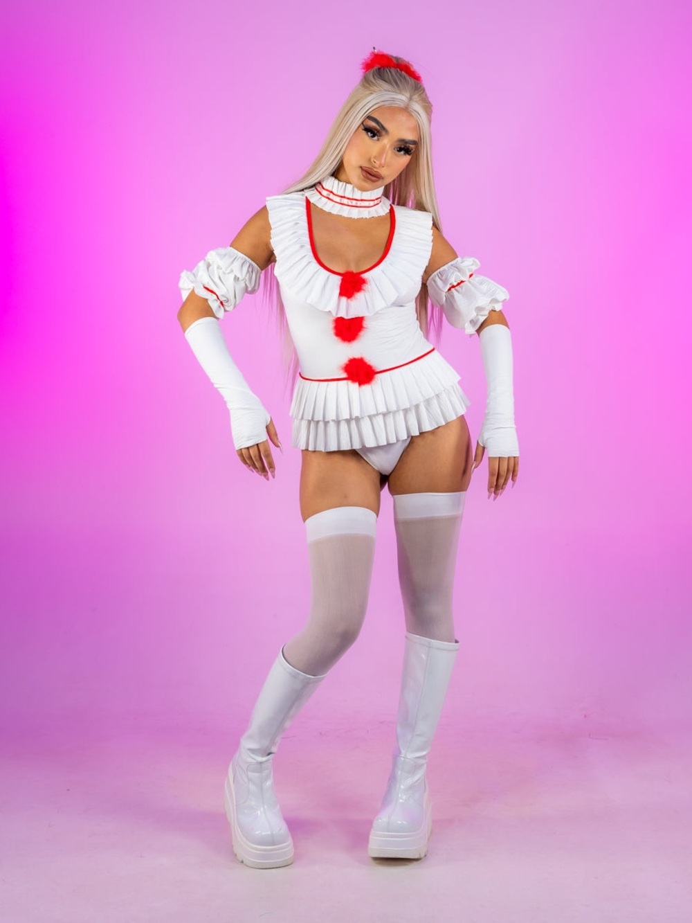 NWT Forplay Clown Around Sexy Pennywise IT Halloween Costume Set Dolls Kill XS/S